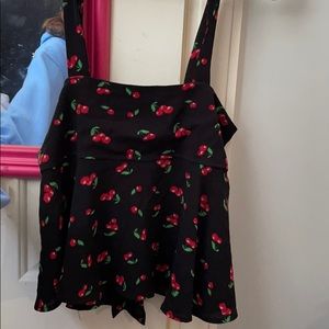 Cherry print tie back shirt size small